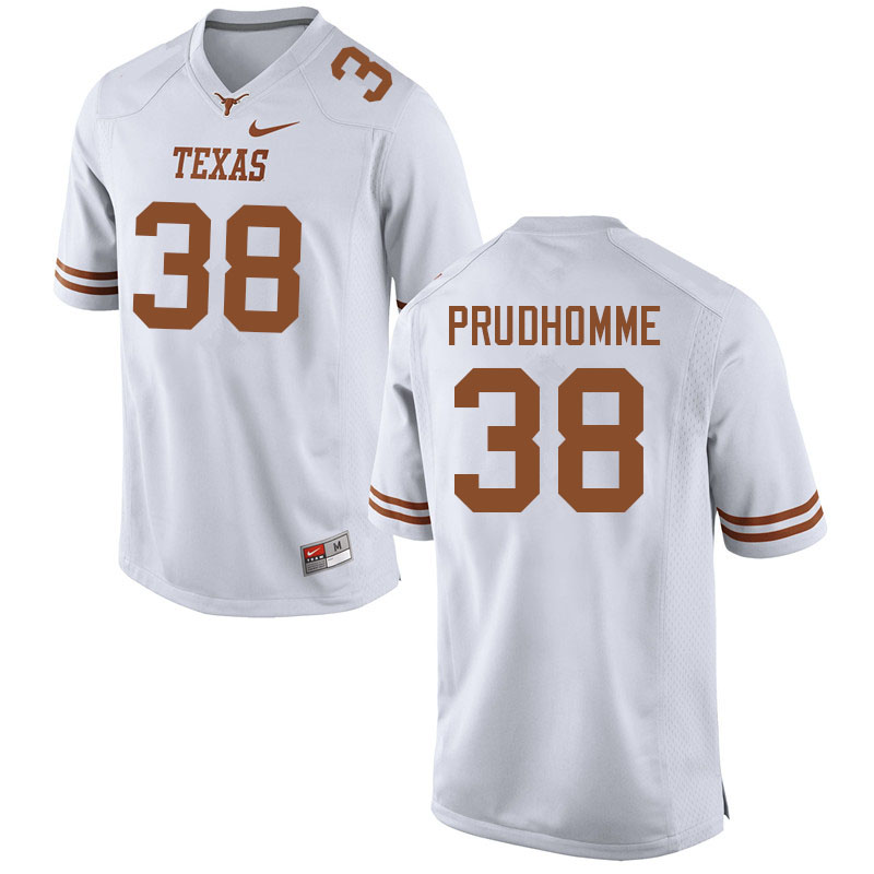 Men #38 Tremayne Prudhomme Texas Longhorns College Football Jerseys Sale-White